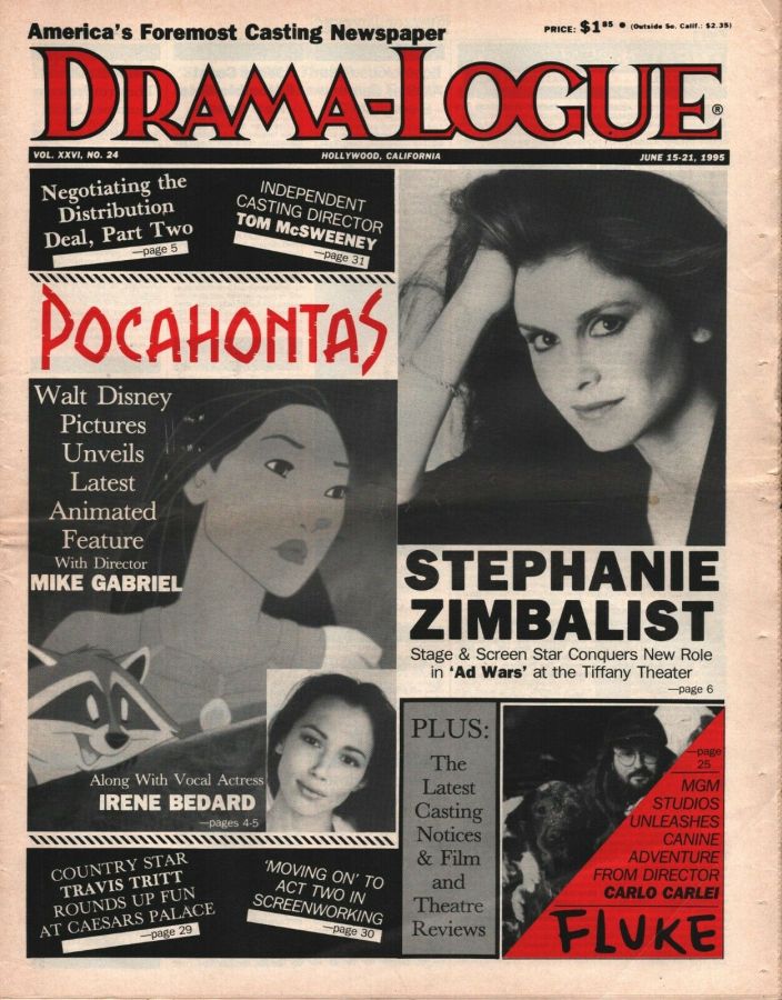 DRAMA LOGUE magazine side cover 15 June 1995