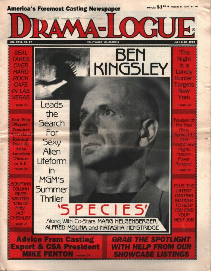 DRAMA LOGUE magazine side cover 6 July 1995