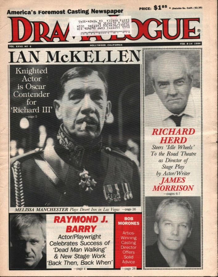 DRAMA LOGUE magazine side cover 8 February 1996