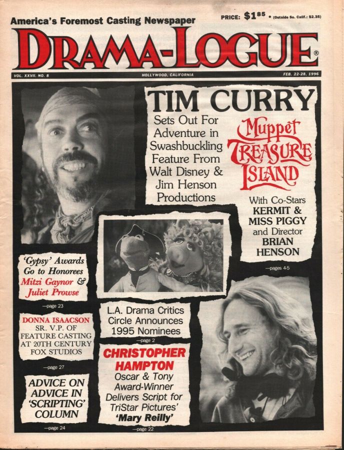 DRAMA LOGUE magazine side cover 22 February 1996