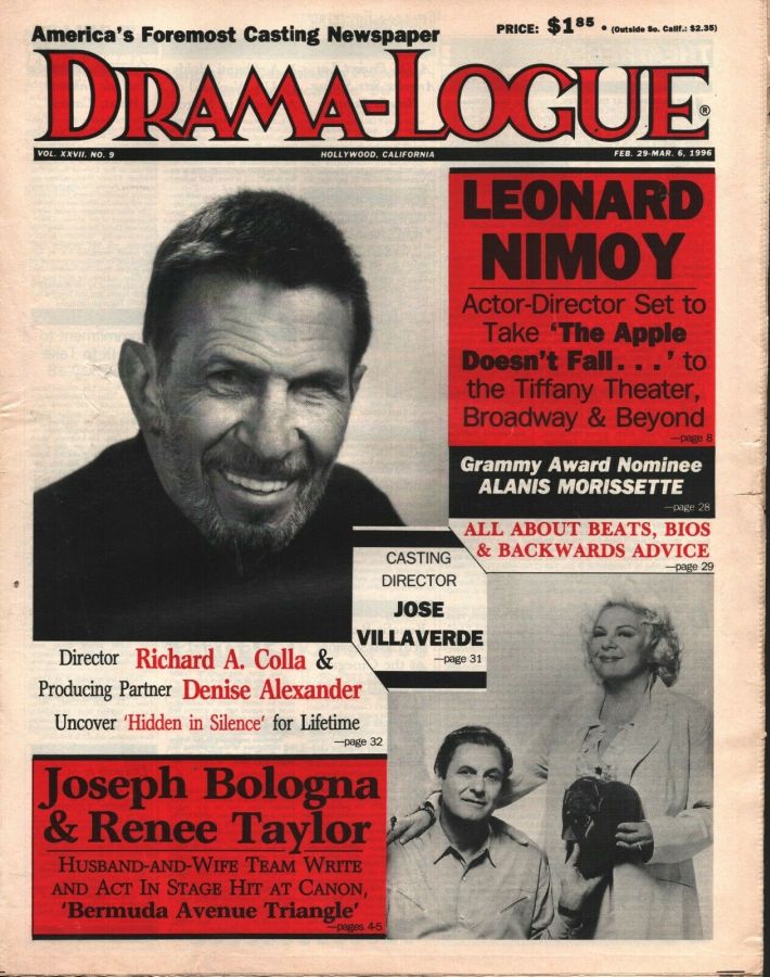 DRAMA LOGUE magazine side cover 29 February 1996