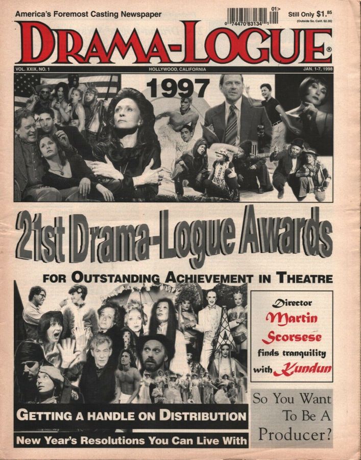 DRAMA LOGUE magazine side cover 1 January 1998