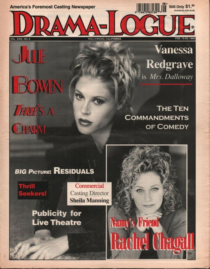 DRAMA LOGUE magazine side cover 19 February 1998