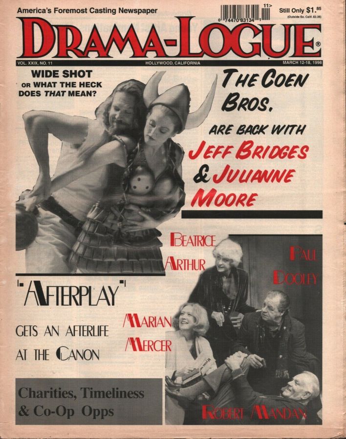 DRAMA LOGUE magazine side cover 12 March 1998