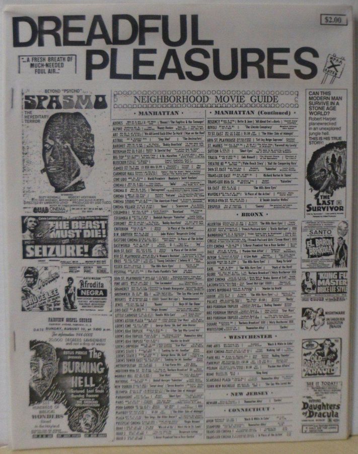 DREADFUL PLEASURES magazine side cover Issue 1  1991