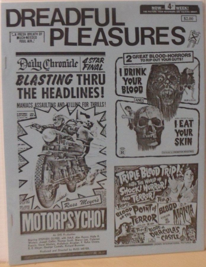 DREADFUL PLEASURES magazine side cover Issue 4  1992