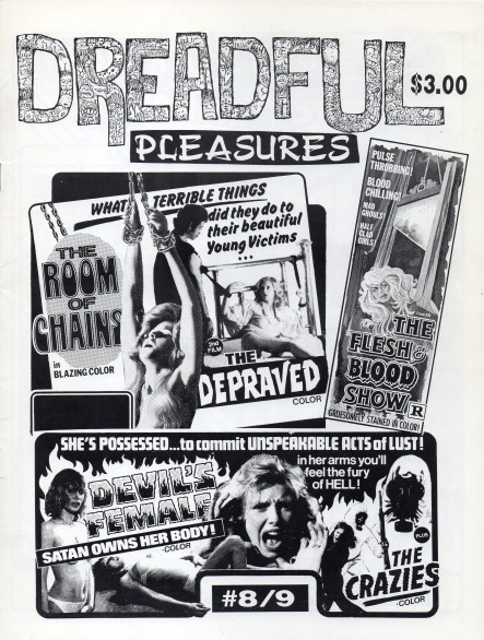 DREADFUL PLEASURES magazine side cover Issue 8/9  1996