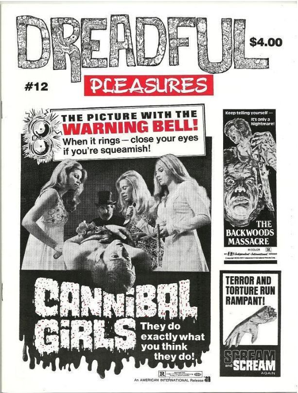 DREADFUL PLEASURES magazine side cover Issue 12  1997