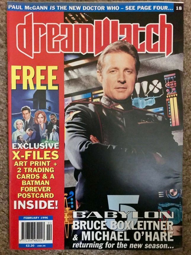 DREAMWATCH magazine side cover Issue 18 February 1996