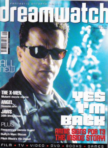 DREAMWATCH magazine side cover Issue 72 August 2000