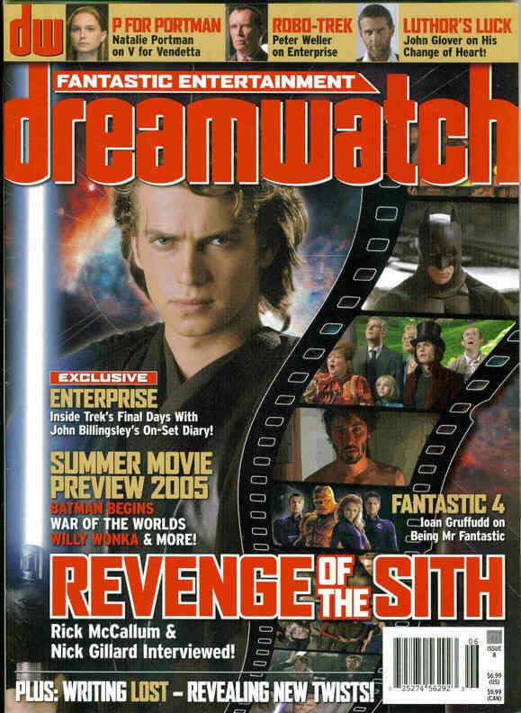 DREAMWATCH (USA) magazine side cover Issue 8 June 2005