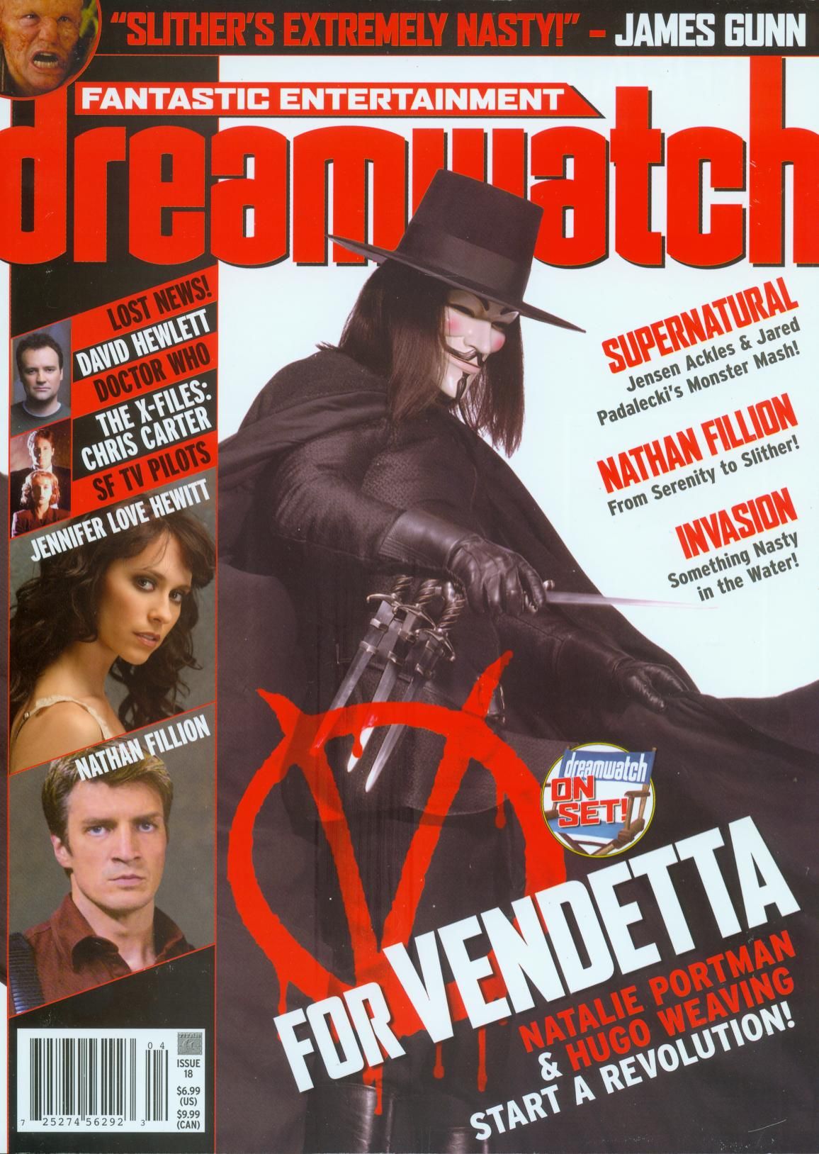 DREAMWATCH (USA) magazine side cover Issue 18 April 2006