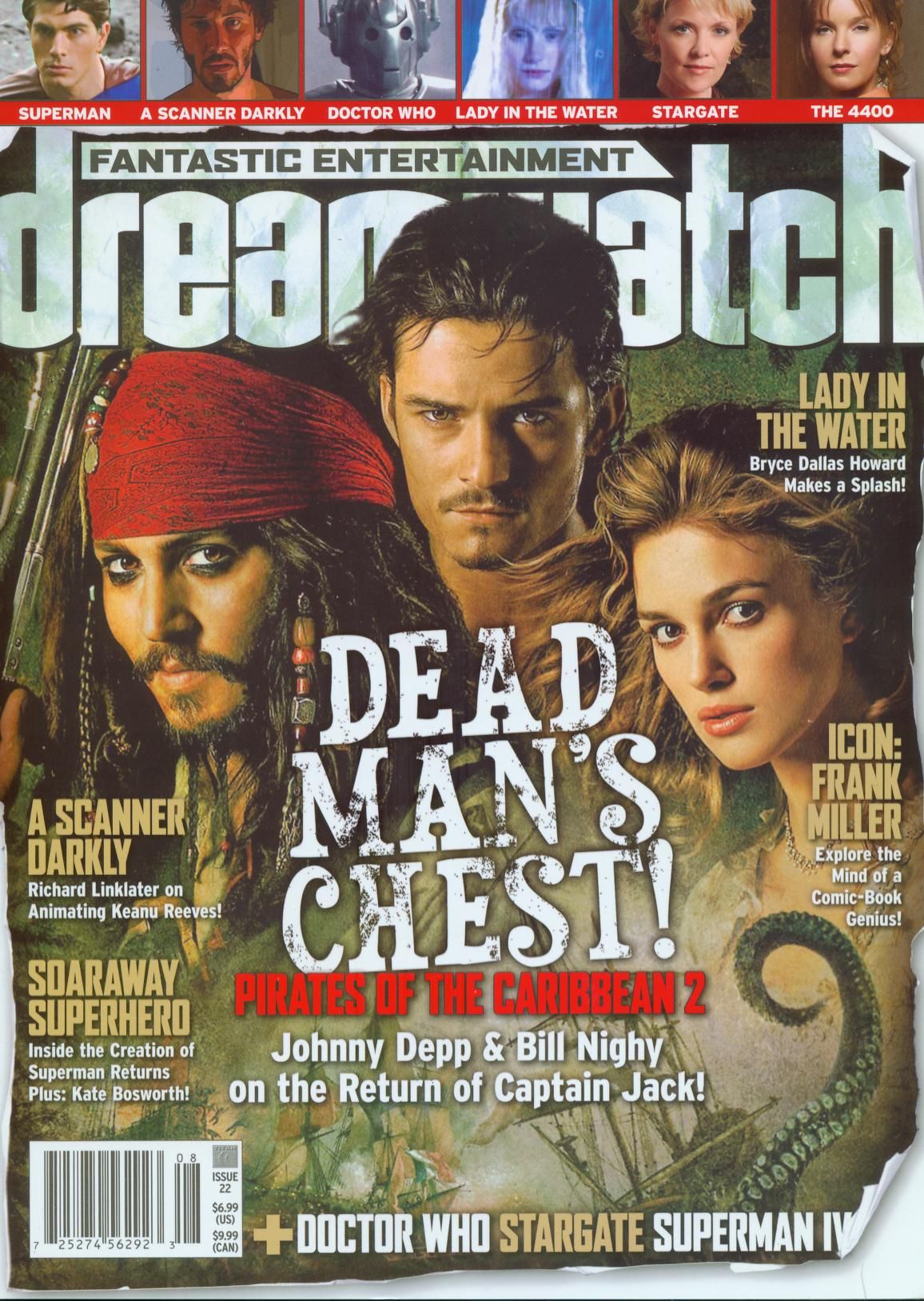 DREAMWATCH (USA) magazine side cover Issue 22  August 2006