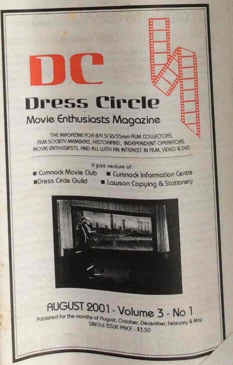 DRESS CIRCLE magazine side cover August 2001