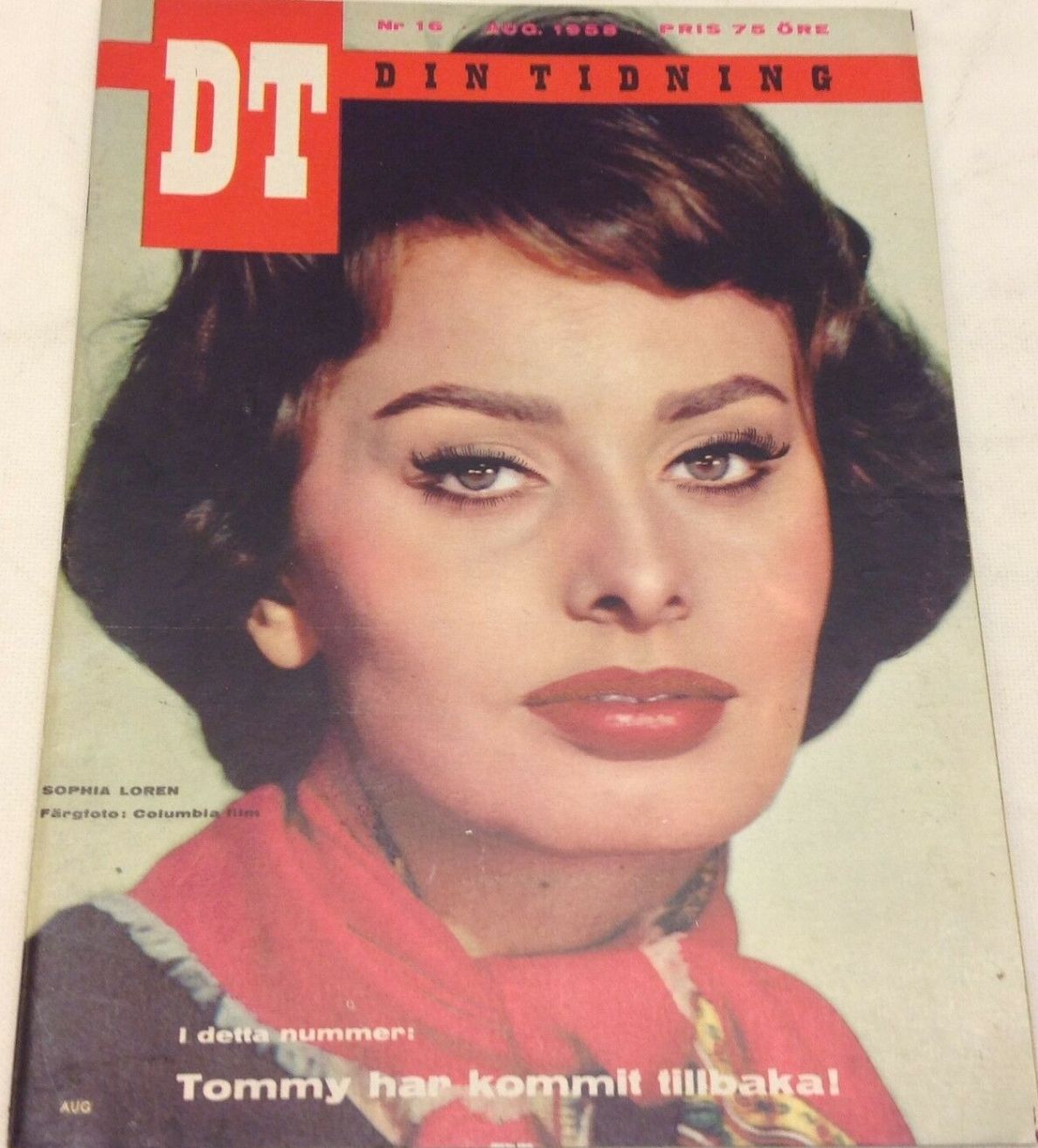 DIN TIDNING magazine side cover Issue 16  August 1955