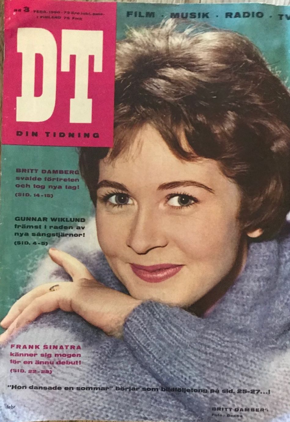 DIN TIDNING magazine side cover Issue 3   1960
