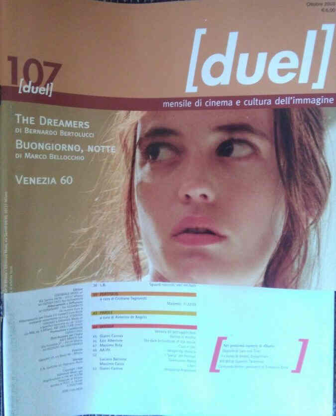 DUEL magazine side cover Issue 107  October 2003