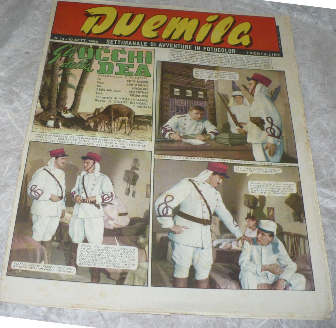 DUEMILA magazine side cover Issue 14 10 September 1950