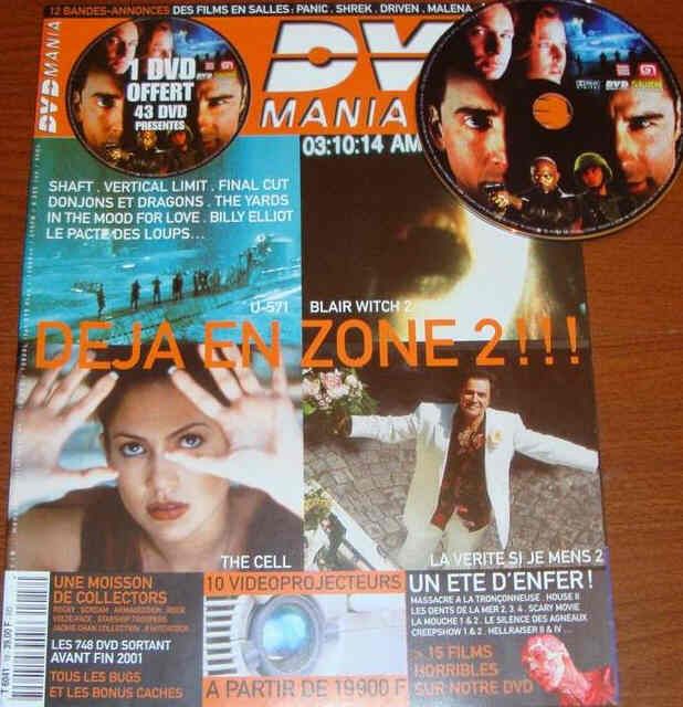 DVD MANIA magazine side cover Issue 18 July/August 2001