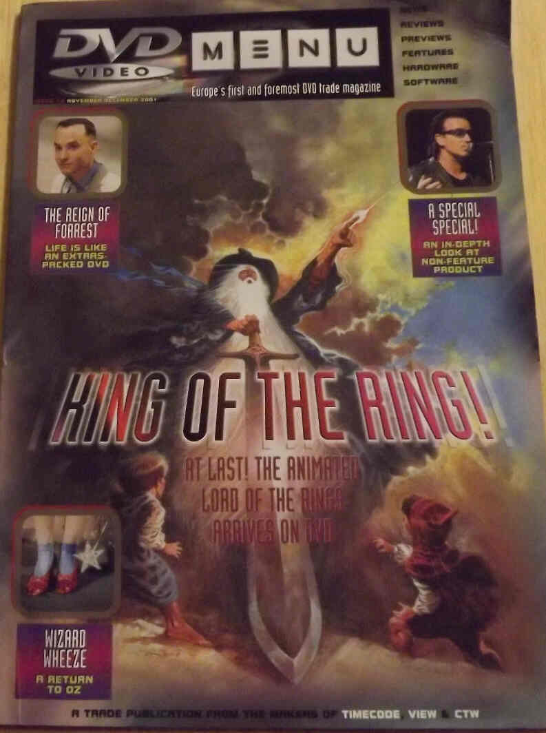 DVD VIDEO MENU magazine side cover Issue 13 November/December 2001