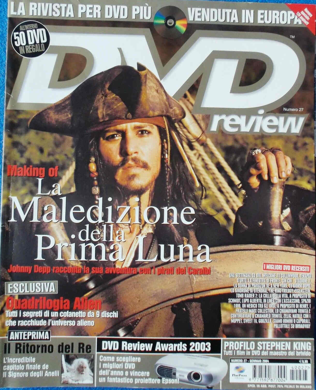 DVD REVIEW (It) magazine side cover Issue 27 January 2004