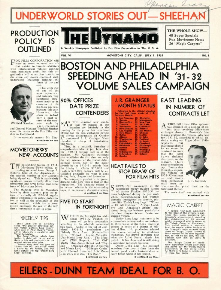 DYNAMO magazine side cover  Vol 6 No  8 1 July 1931