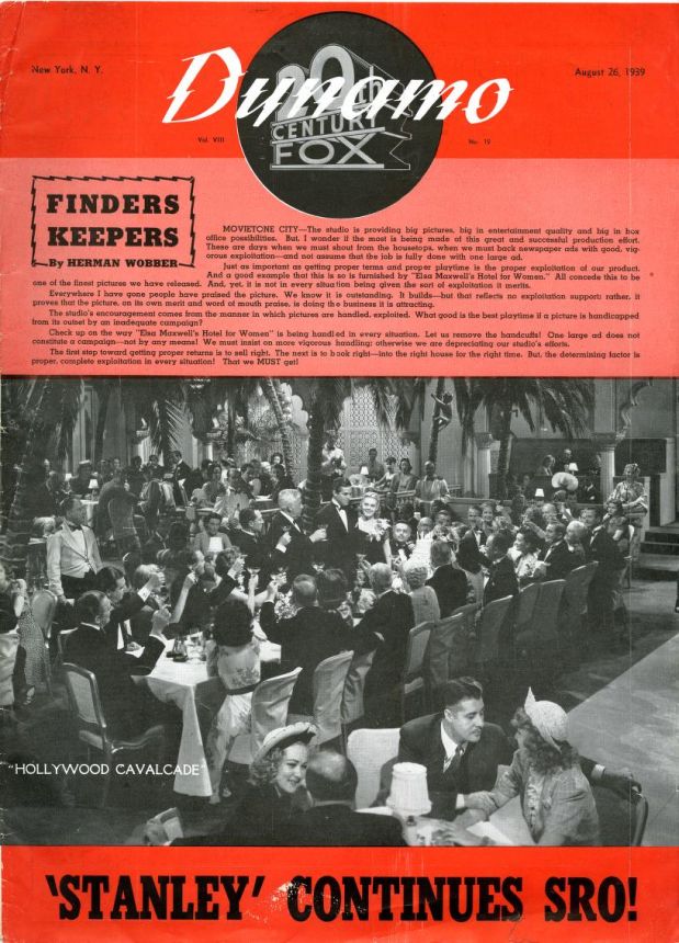 DYNAMO magazine side cover 26 August 1939
