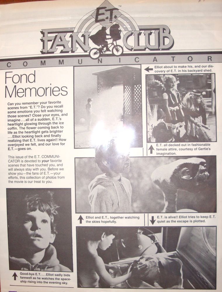 E.T. FAN CLUB COMMUNICATOR magazine side cover Vol 1 # 4 