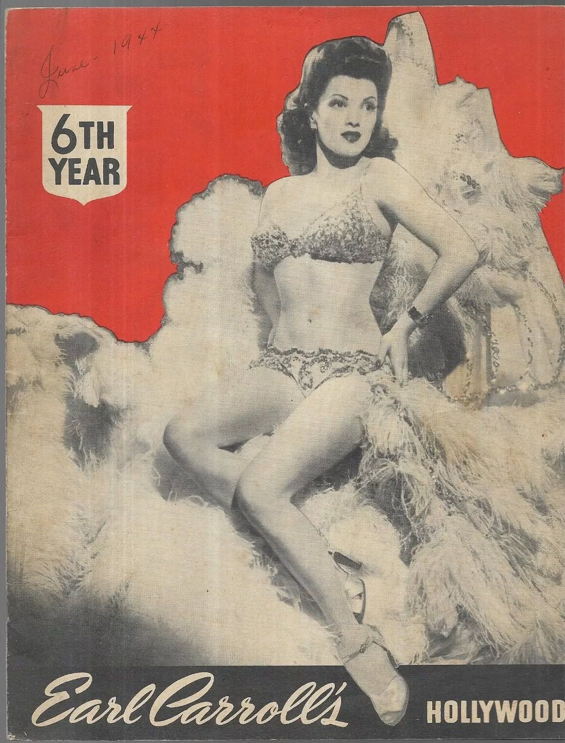 EARL CARROLLS HOLLYWOOD magazine side cover Issue 6  1943