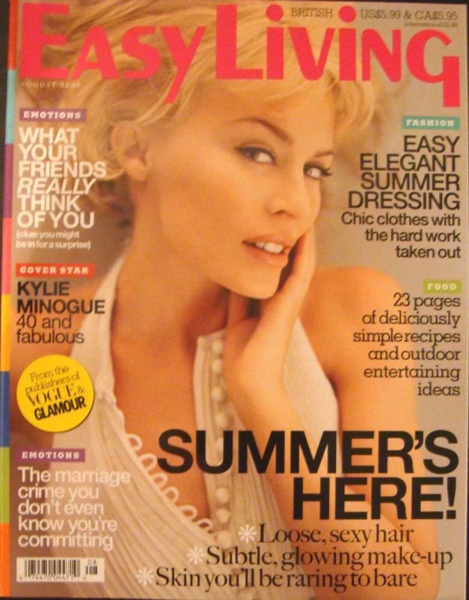EASY LIVING magazine side cover  August 2008