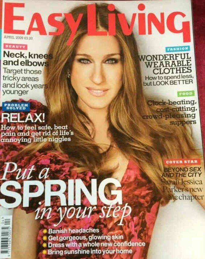 EASY LIVING magazine side cover  April 2009