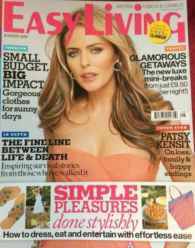 EASY LIVING magazine side cover  August 2009