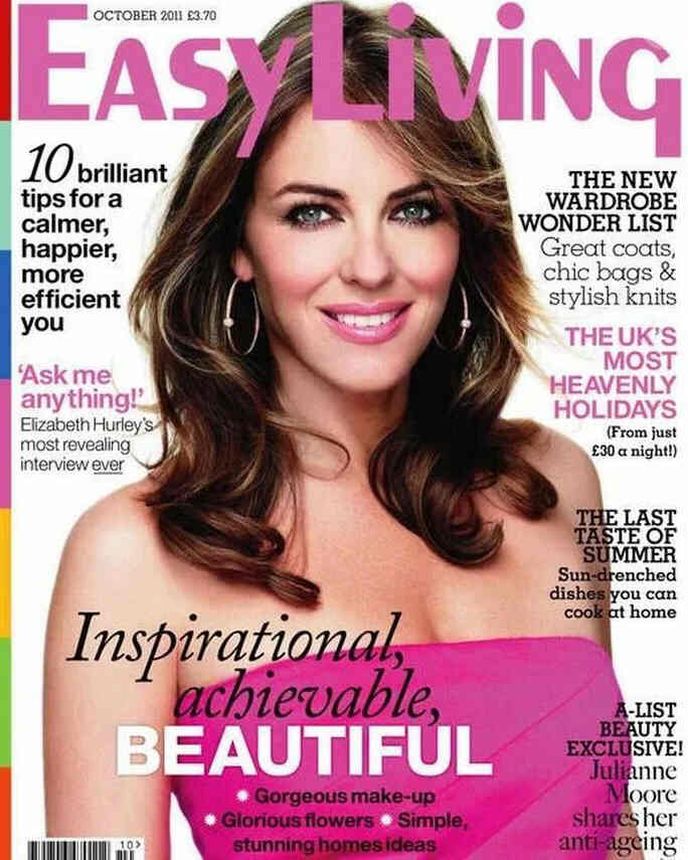 EASY LIVING magazine side cover  October 2011