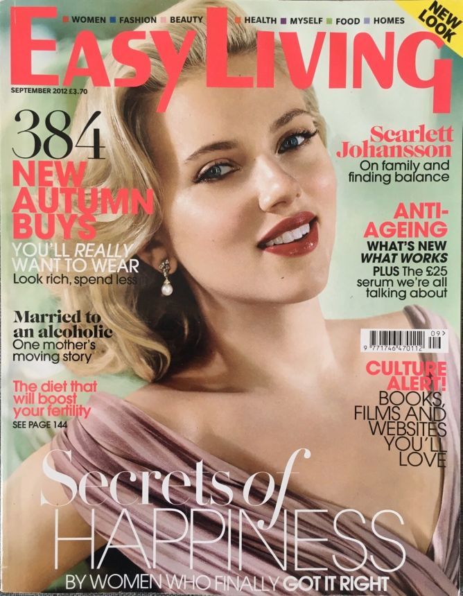 EASY LIVING magazine side cover  September 2012