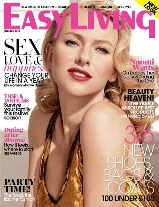 EASY LIVING magazine side cover  January 2013