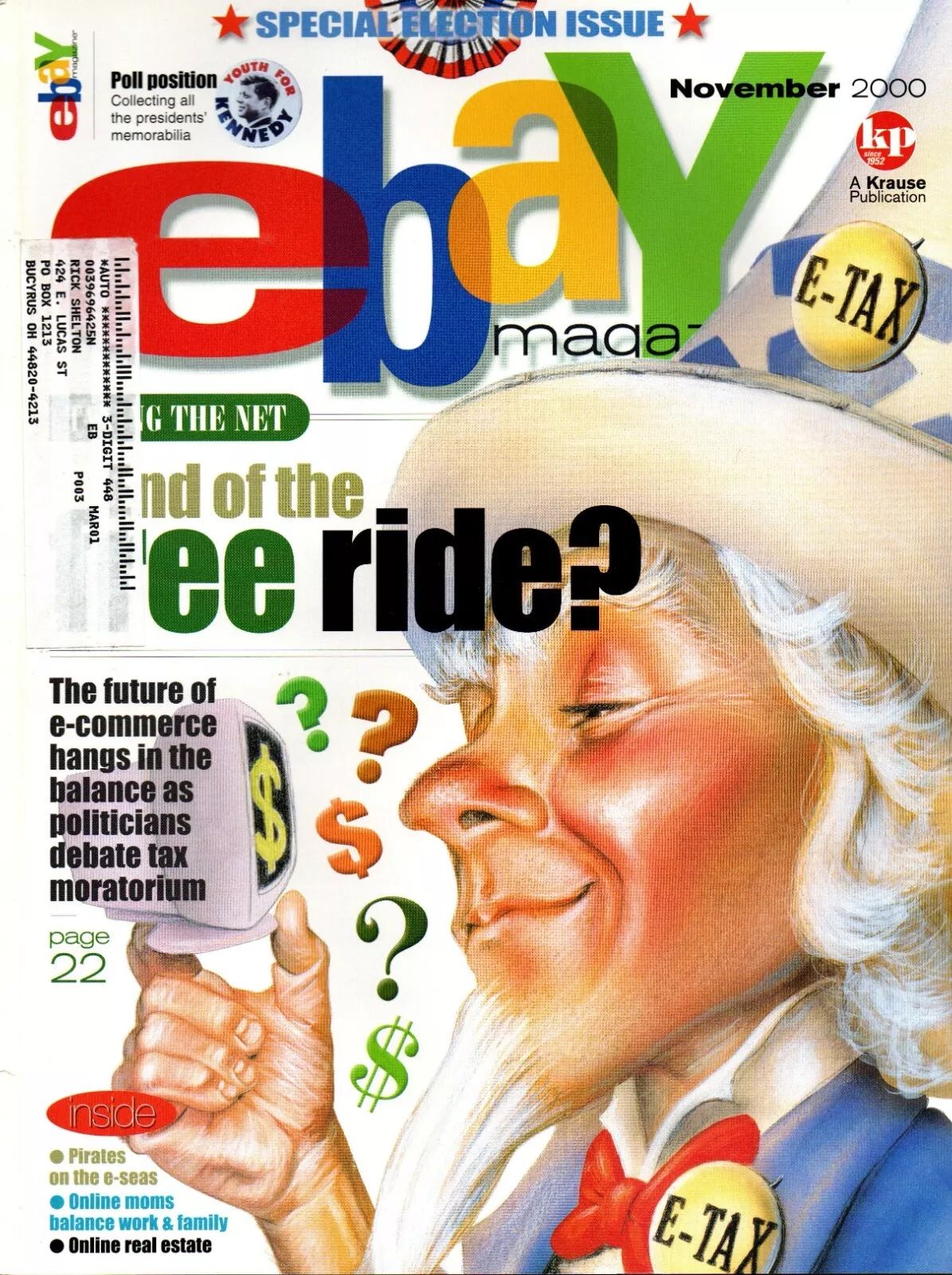 EBAY magazine side cover  November 2000