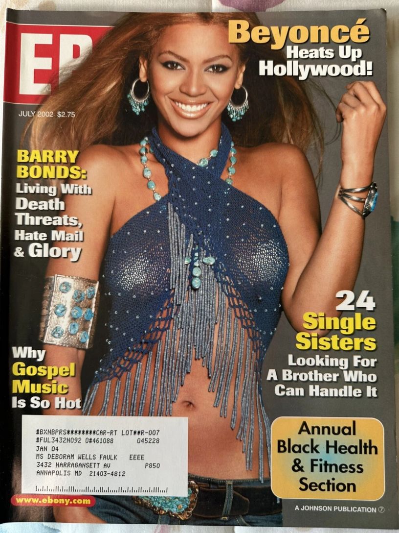 EBONY magazine side cover  July 2002