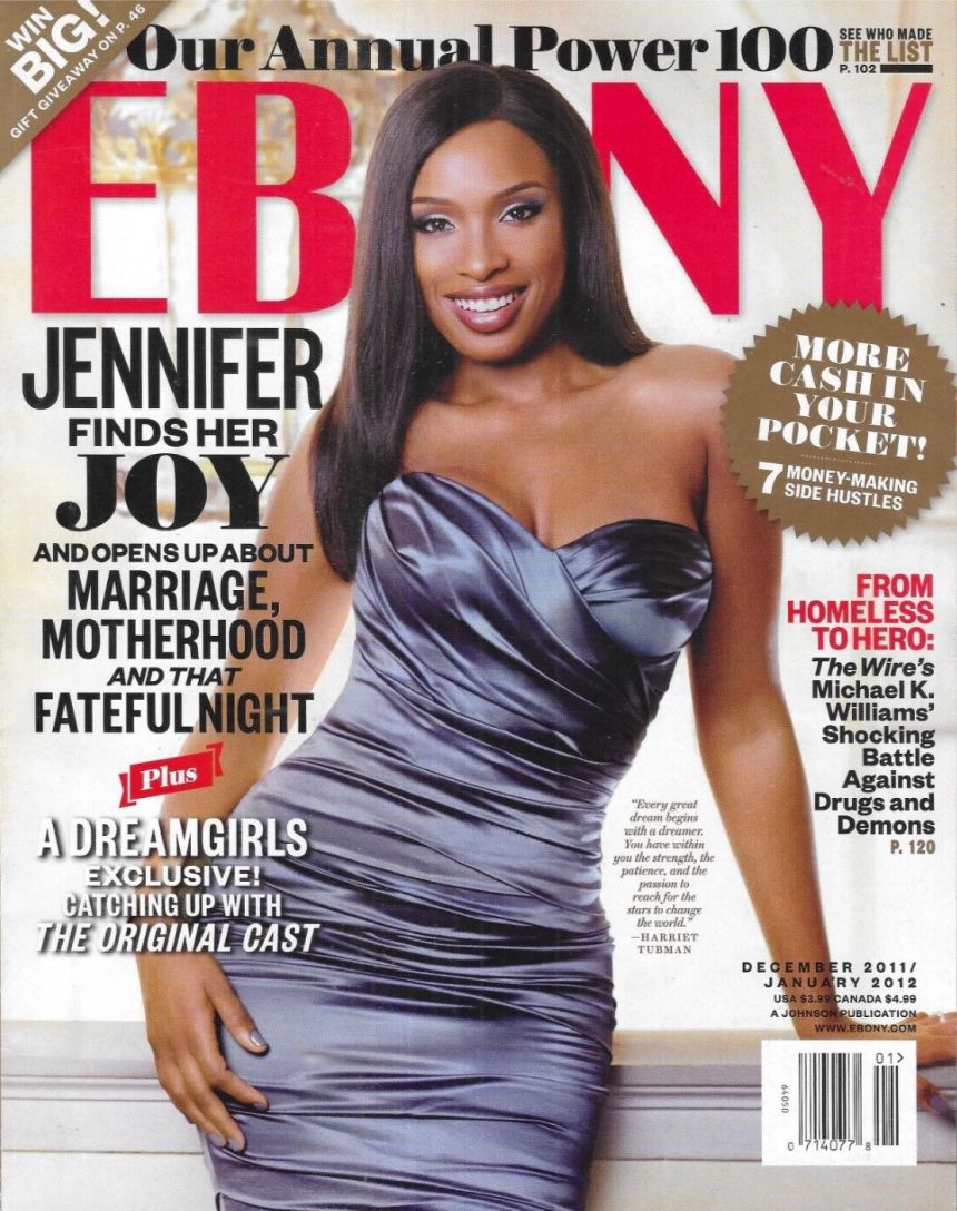EBONY magazine side cover  December 2011/ January 2012 