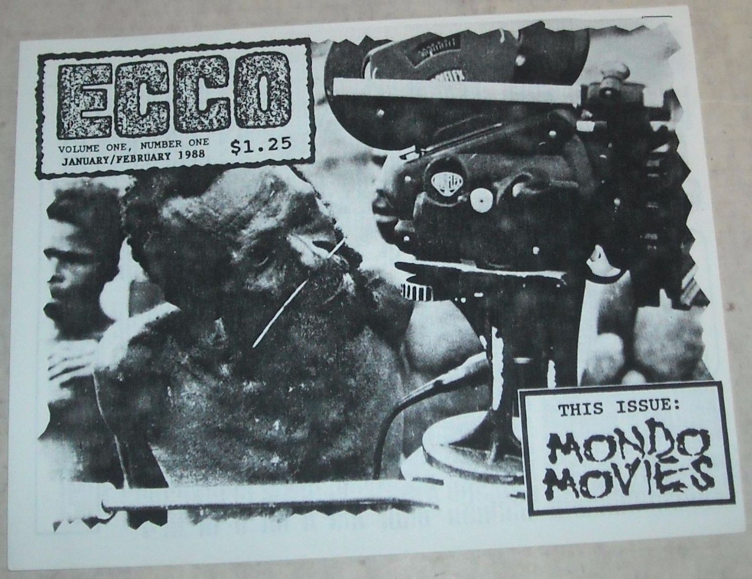 ECCO magazine side cover Issue 1 January/February 1988