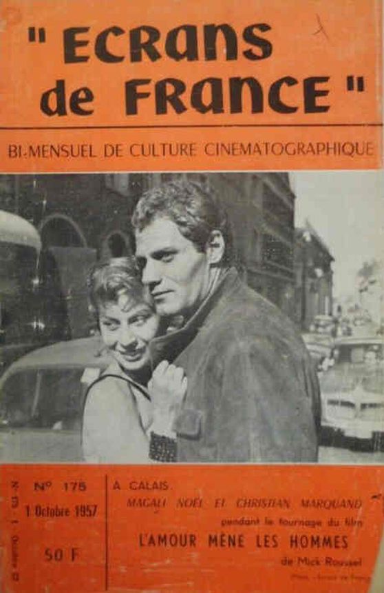 ECRANS DE FRANCE magazine side cover Issue 175 1 October 1957