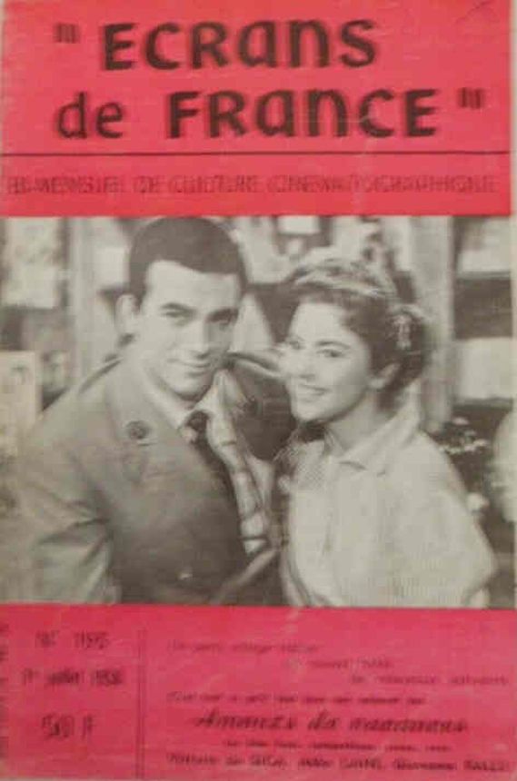ECRANS DE FRANCE magazine side cover Issue 193 1 July 1958