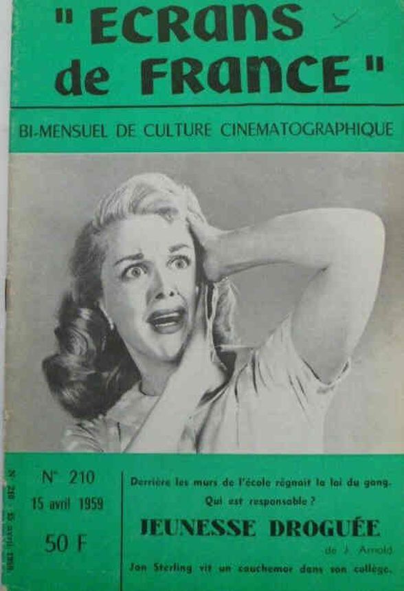 ECRANS DE FRANCE magazine side cover Issue 210 15 April 1959