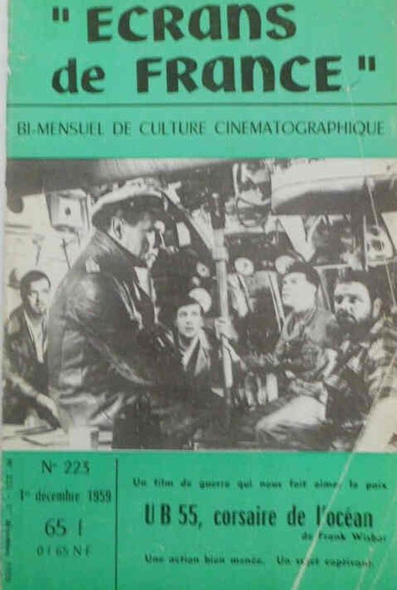 ECRANS DE FRANCE magazine side cover Issue 223 1 December 1959