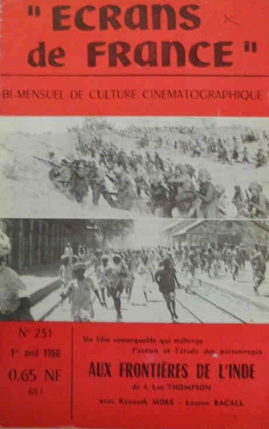 ECRANS DE FRANCE magazine side cover Issue 231 1 April 1960