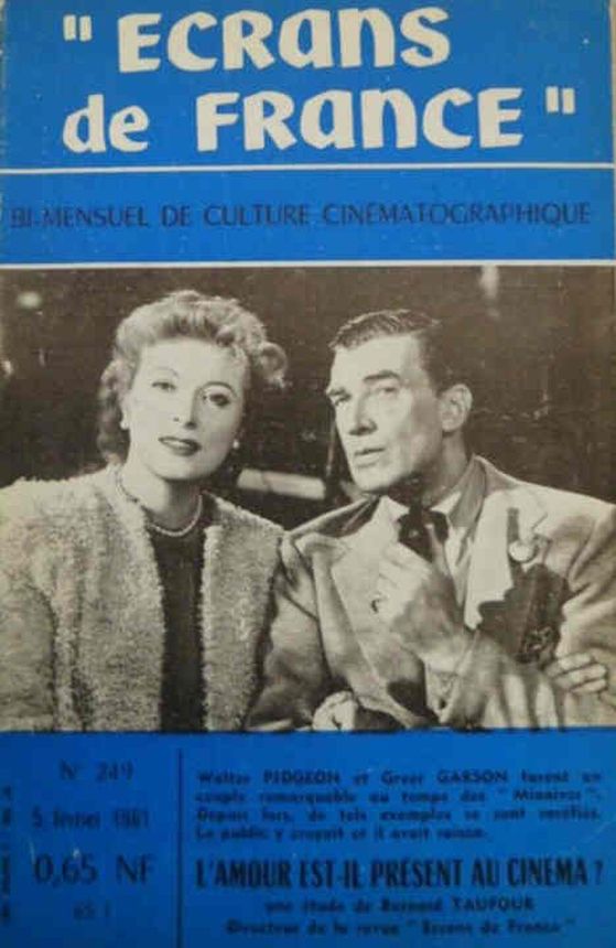 ECRANS DE FRANCE magazine side cover Issue 249 5 February 1961