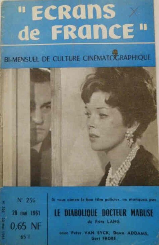 ECRANS DE FRANCE magazine side cover Issue 256 20 May 1961