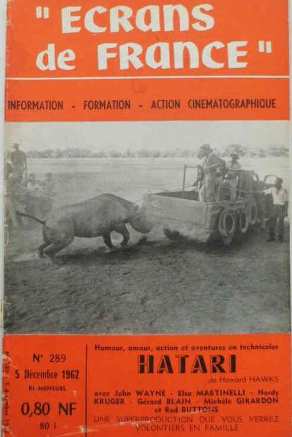 ECRANS DE FRANCE magazine side cover Issue 289 5 December 1962