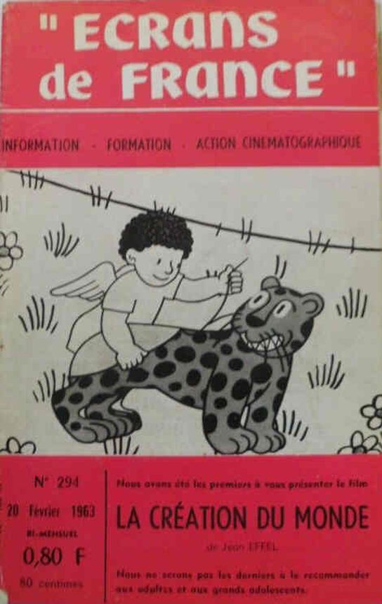 ECRANS DE FRANCE magazine side cover Issue 294 20 February 1963