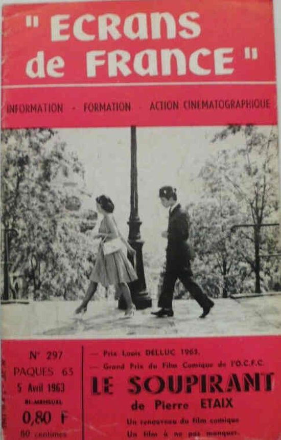 ECRANS DE FRANCE magazine side cover Issue 297 5 April 1963
