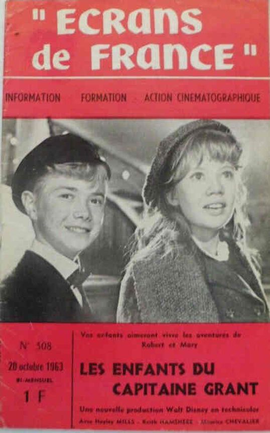 ECRANS DE FRANCE magazine side cover Issue 308 20 October 1963